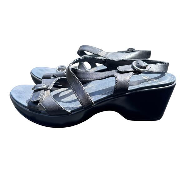 Dansko Julie Strappy Sandals Women's EU 40 9.5 - 10 Black Leather Ankle Strap - Picture 2 of 9